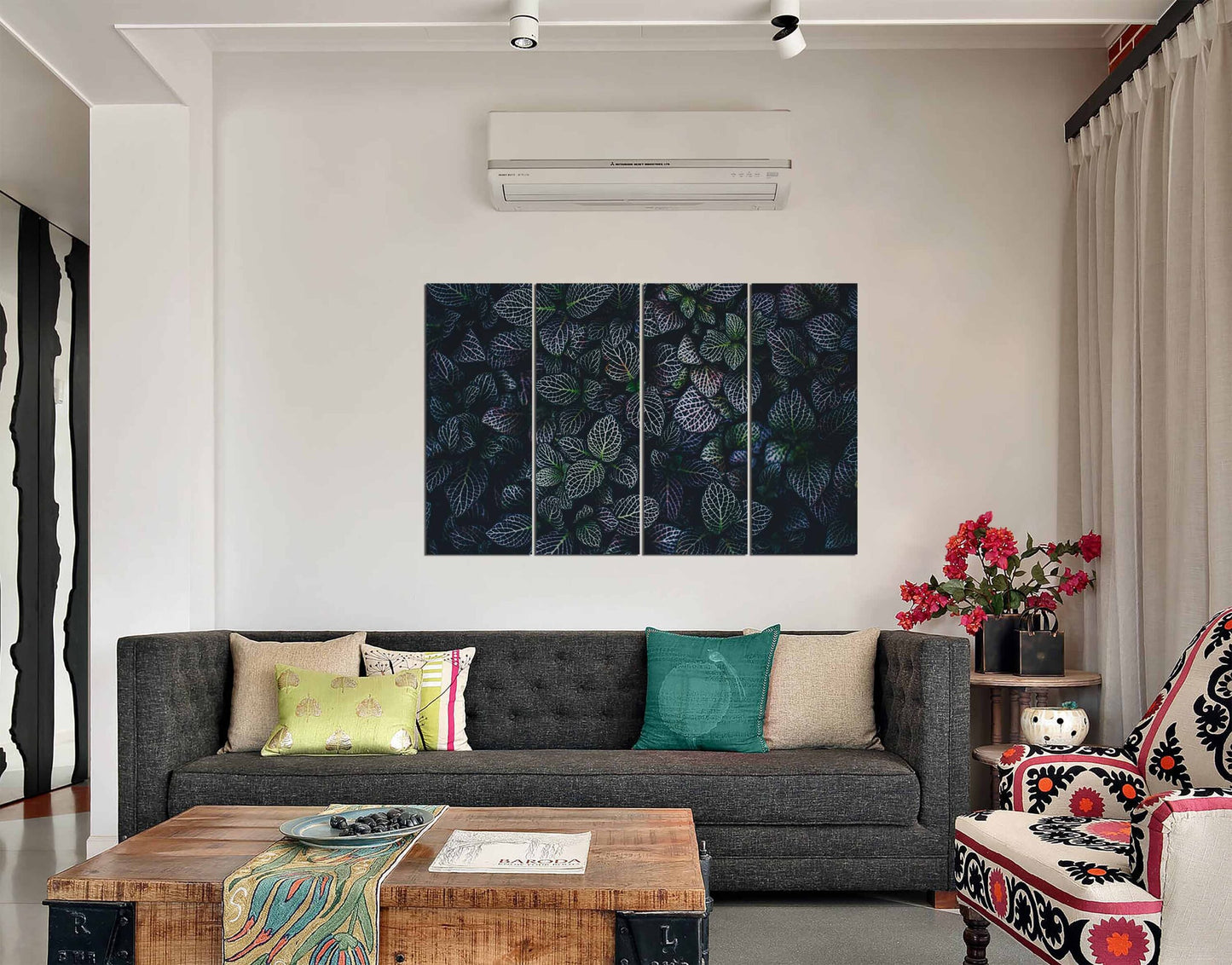 Green & Blue Leaves Wall Art Print