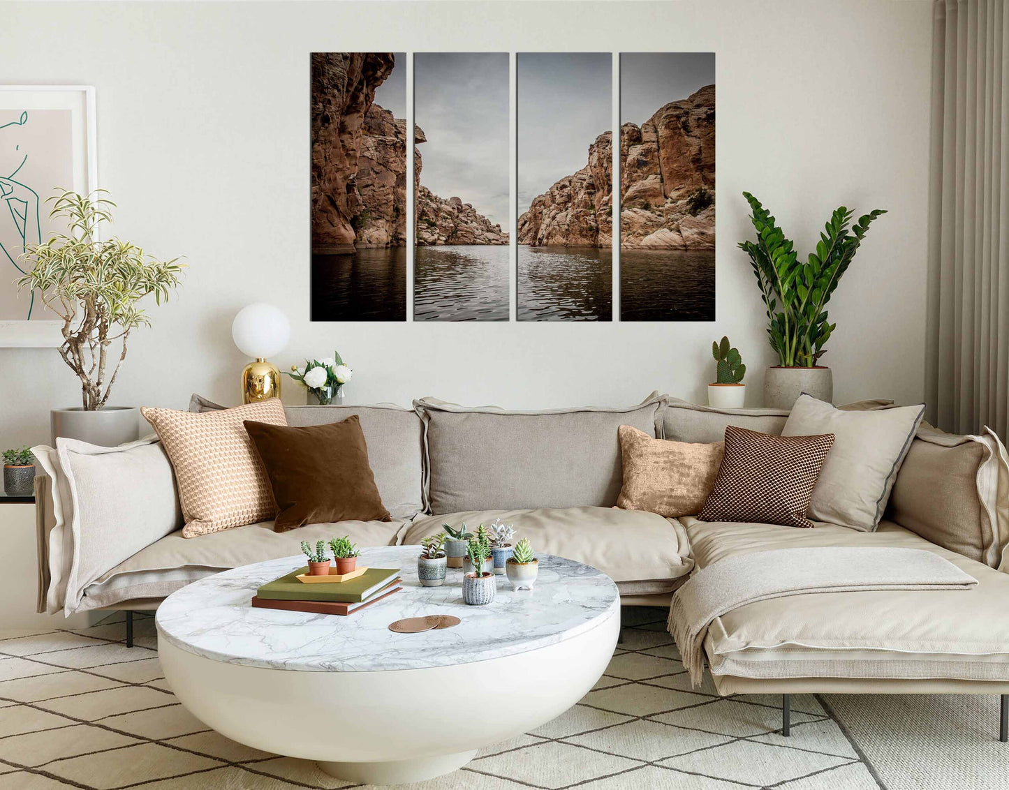 River & Brown Rocky Mountains Wall Art Print