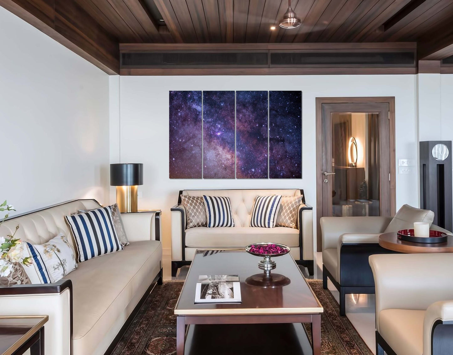 Night Cosmic Constellation Galaxy Sky Stars Wall Art Painting