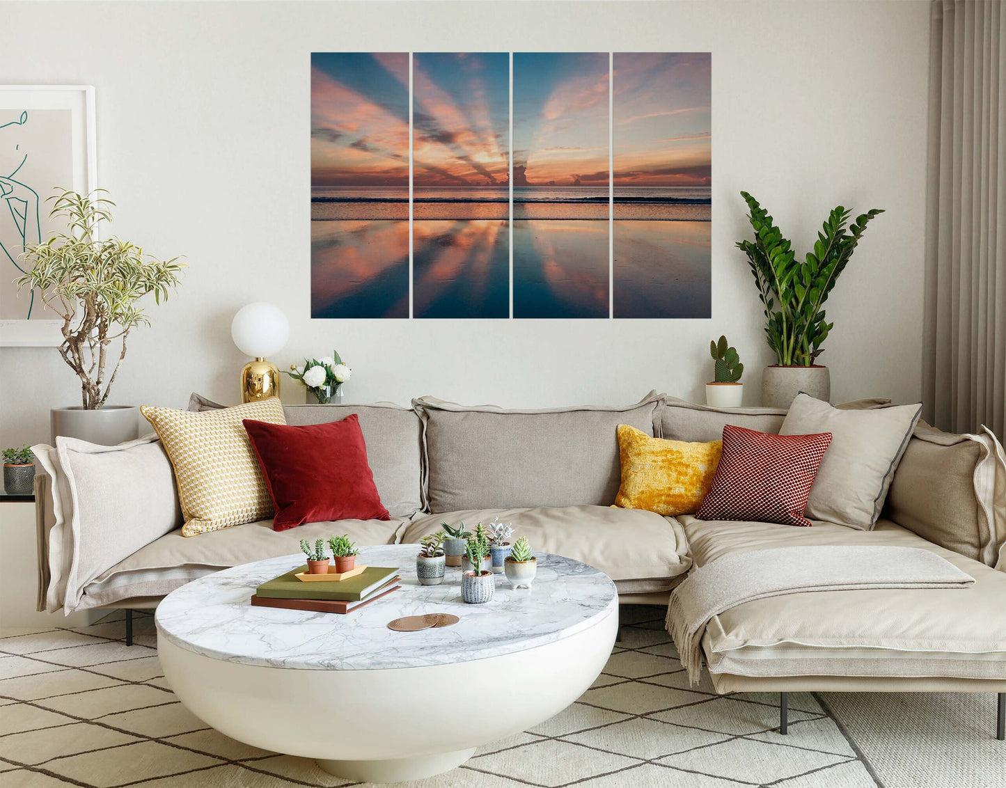 The Sunrise & Sunset in Florida Wall Wall Painting