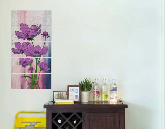 Artificial Purple Flower Plant Painting Wall Art Painting