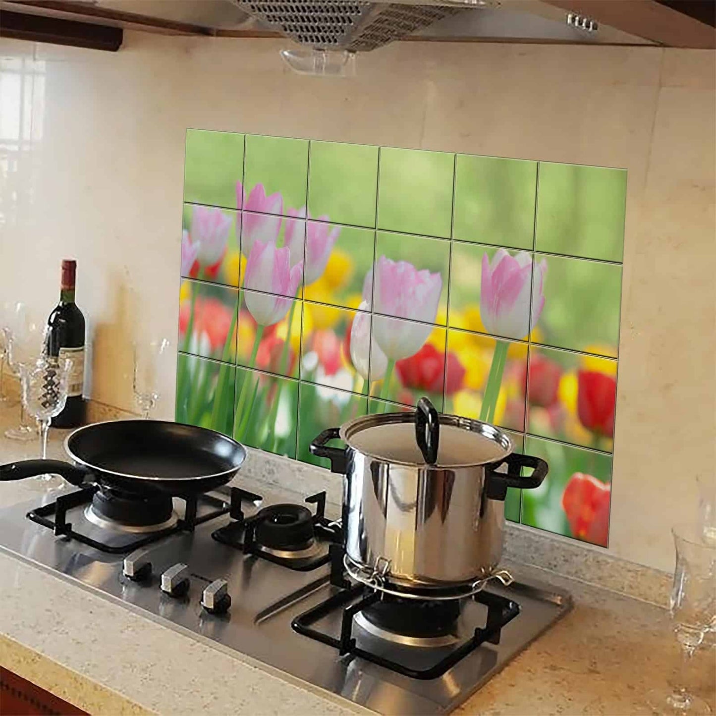Kitchen Protection Anti-Mark Oil Proof Easy Clean Plastic Tiles Design Wall Stickers