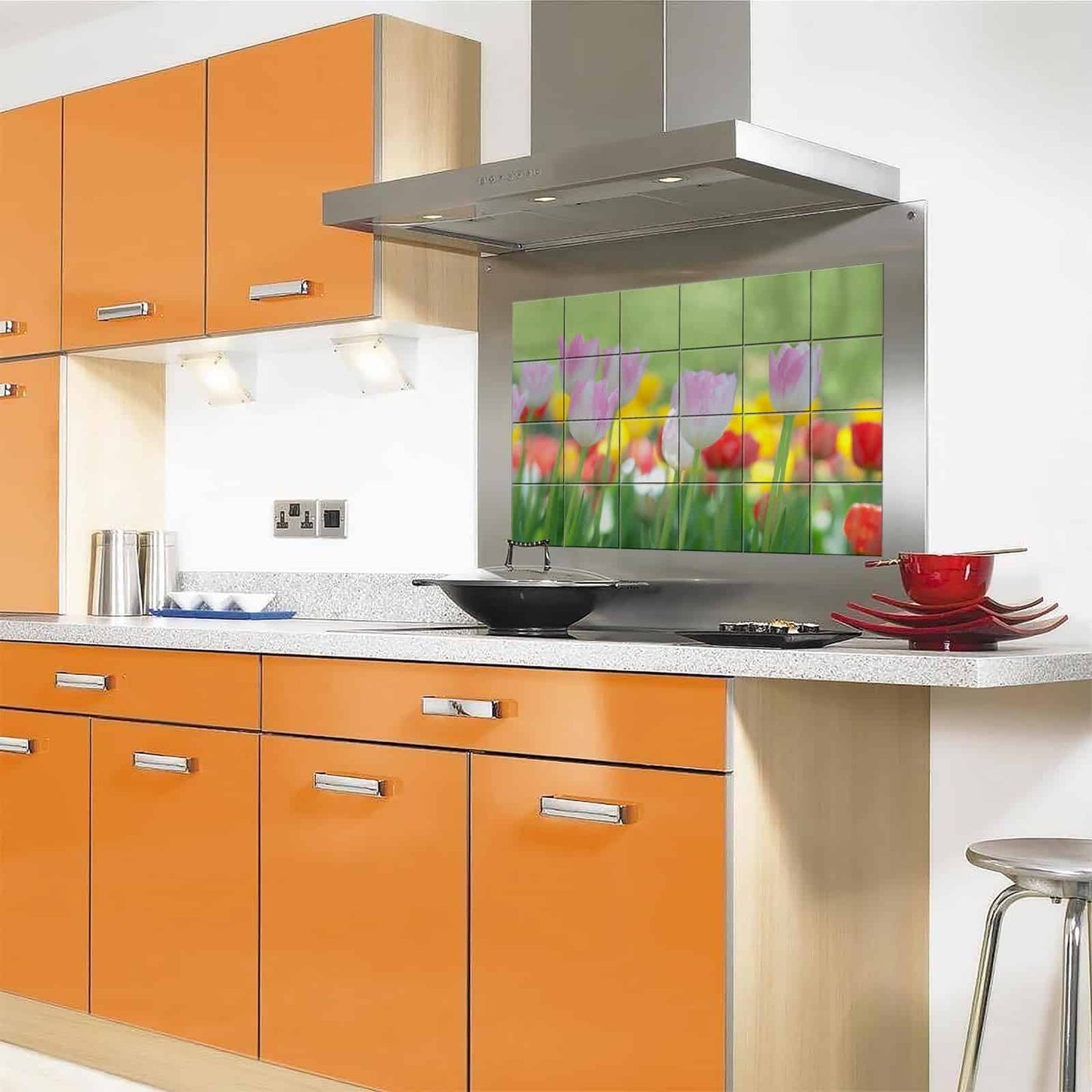 Kitchen Protection Anti-Mark Oil Proof Easy Clean Plastic Tiles Design Wall Stickers