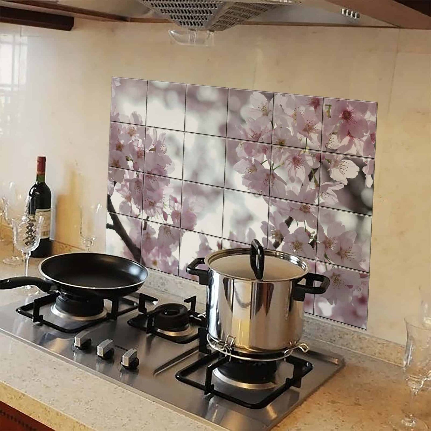 Kitchen Protection Anti-Mark Oil Proof Easy Clean Plastic Tiles Design Wall Stickers