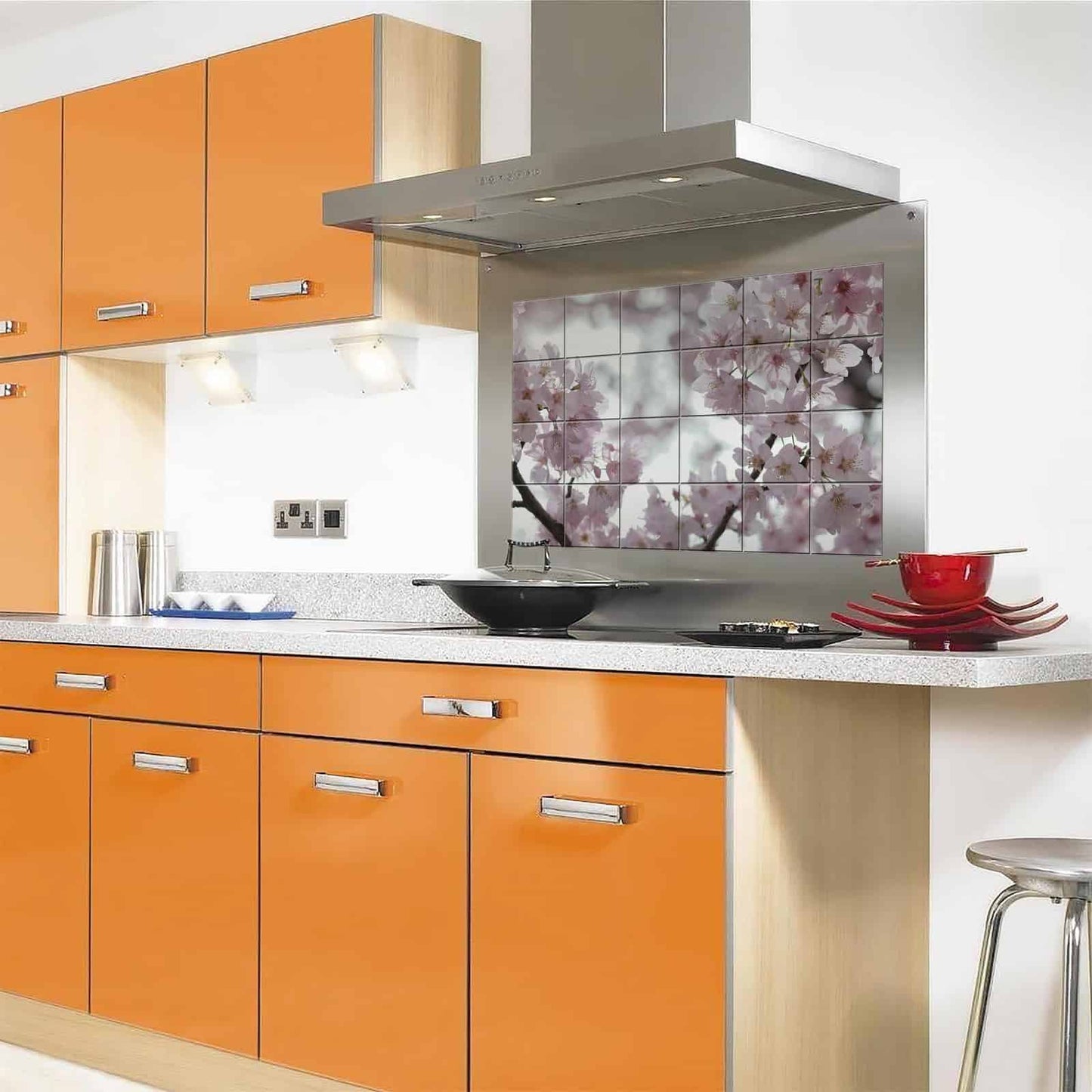 Kitchen Protection Anti-Mark Oil Proof Easy Clean Plastic Tiles Design Wall Stickers