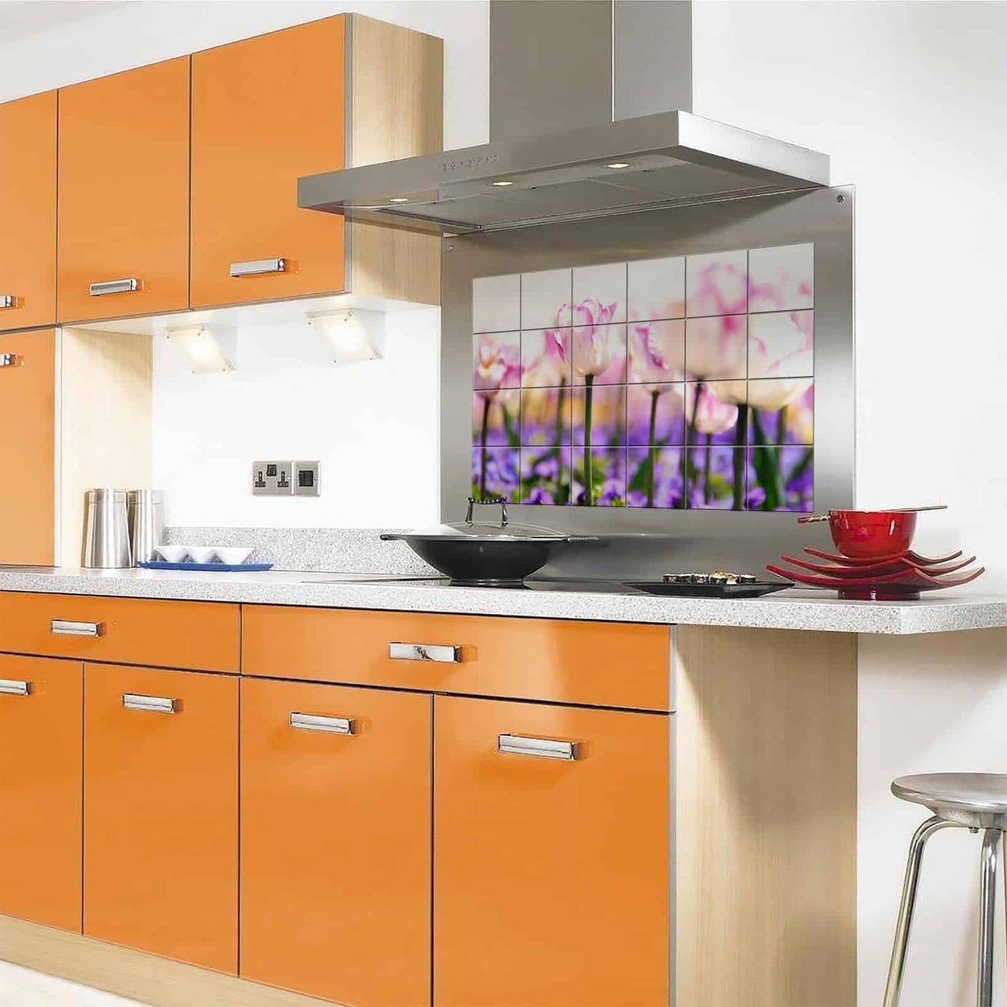 Kitchen Protection Anti-Mark Oil Proof Easy Clean Plastic Tiles Design Wall Stickers