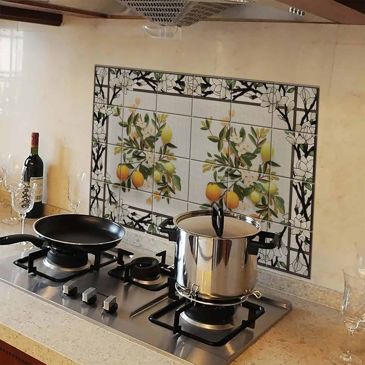 Kitchen Protection Anti-Mark Oil Proof Easy Clean Plastic Tiles Design Wall Stickers
