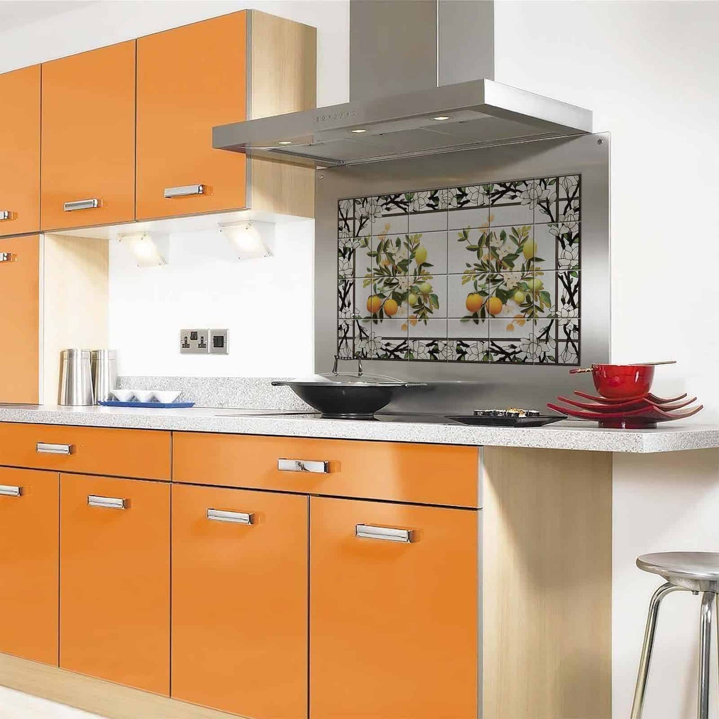 Kitchen Protection Anti-Mark Oil Proof Easy Clean Plastic Tiles Design Wall Stickers