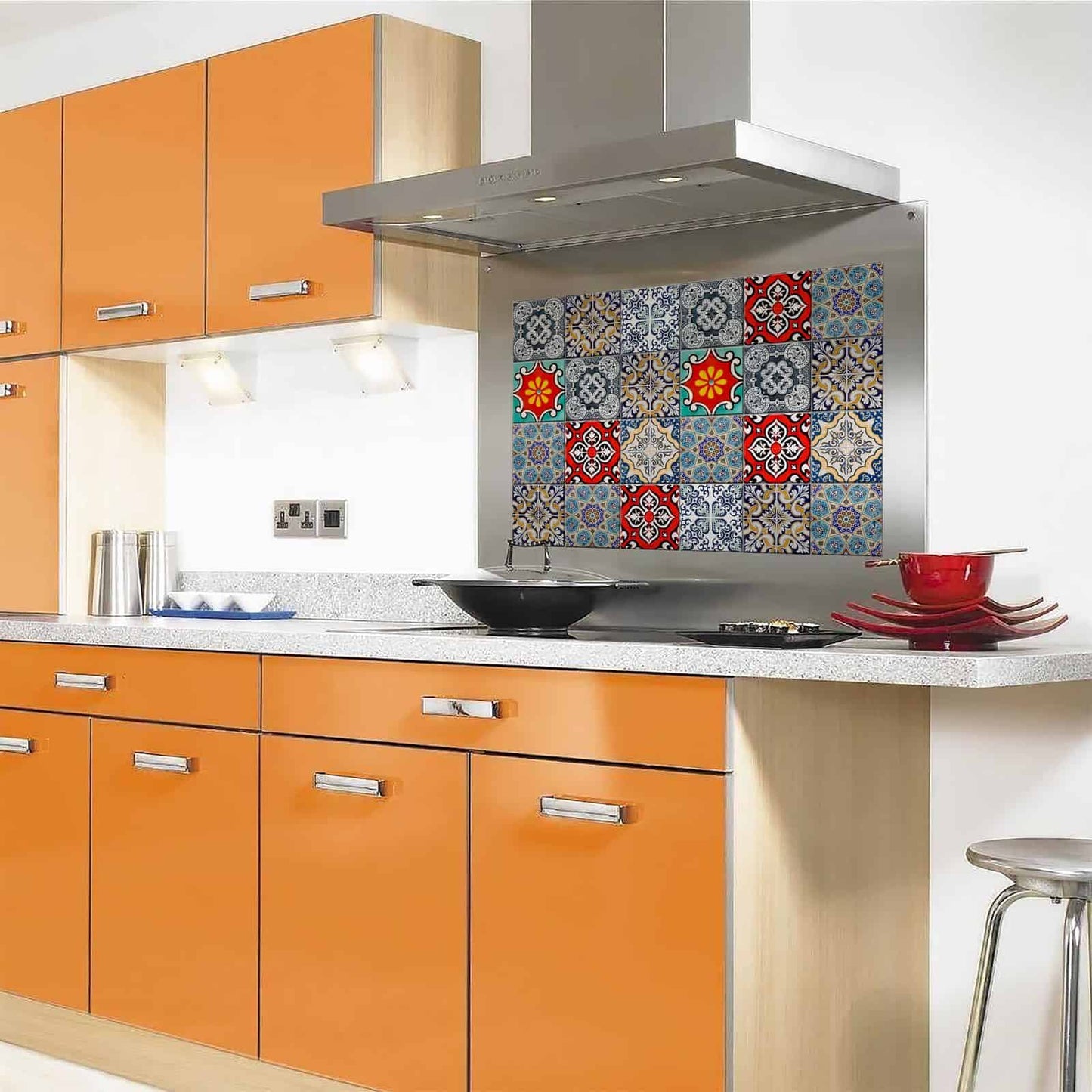 Kitchen Protection Anti-Mark Oil Proof Easy Clean Plastic Tiles Design Wall Stickers