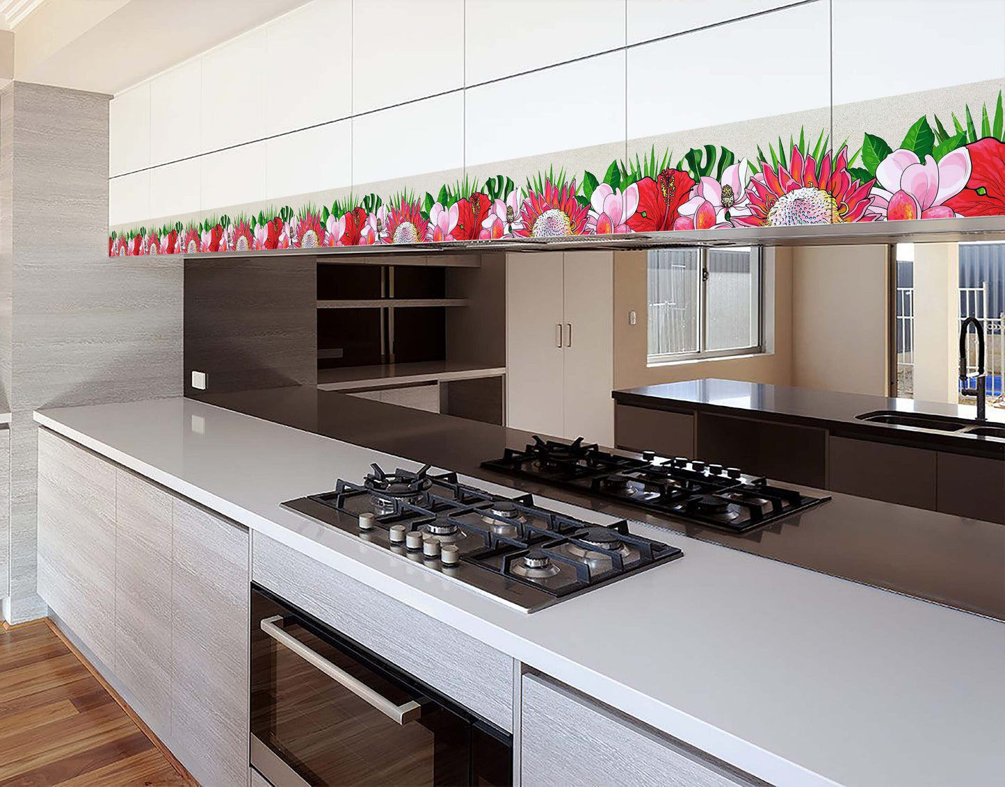 Sunflowers and Hibiscus Decorative Wall Border Sticker