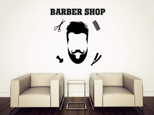 Top 50 Barber Shop Design Ideas Using Vinyl Stickers and Printed Decal