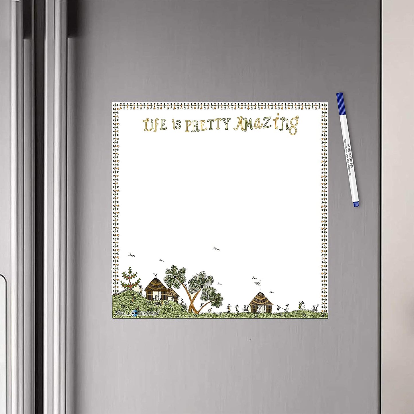 Life is Pretty Amazing Writing Film Flexible Fridge Magnet (1ft x 1ft, Cream)