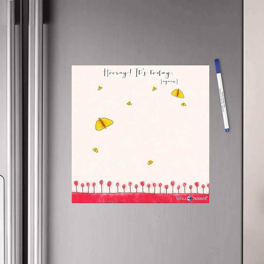 Hooray Its Today Writing Film Flexible Fridge Magnet (1ft x 1ft, Cream)