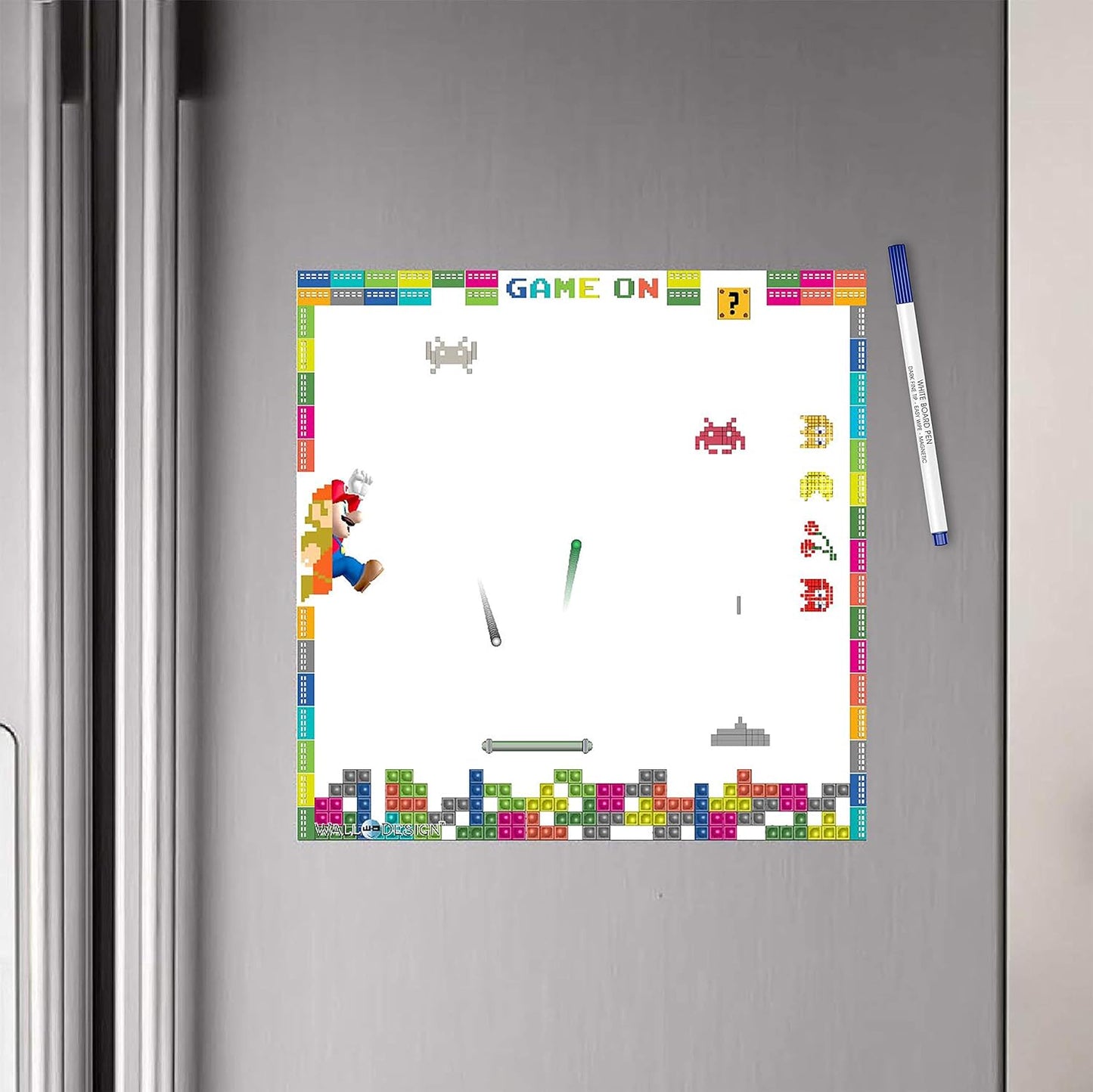Game On Writing Film Flexible Fridge Magnet (1ft x 1ft, Multicolour)