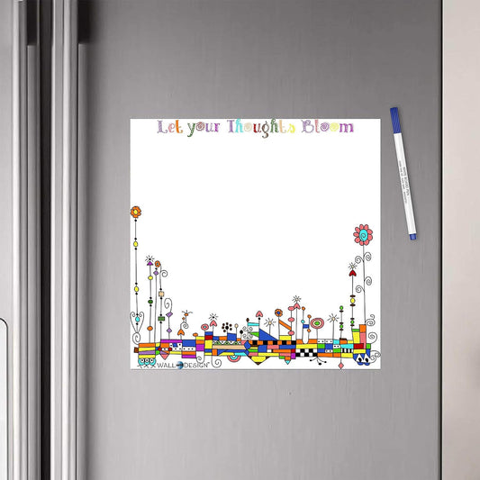 Let your Thoughts Bloom Writing Film Flexible Fridge Magnet (1ft x 1ft, White)