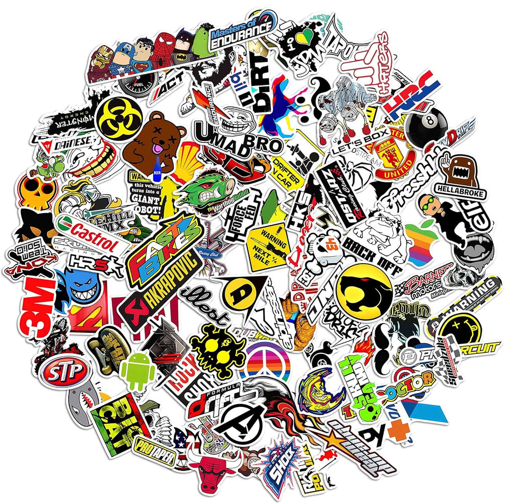 WallDesign 121 Sticker Set Racing Comic Designs for Mobile, Laptop, Bi