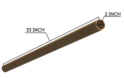 Large Hard Paper Tube with End Caps - 2 inch diameter x 33 inch long (6 Tubes)