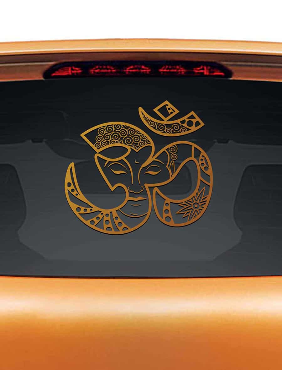 Om Buddha Car Rear Glass Sticker