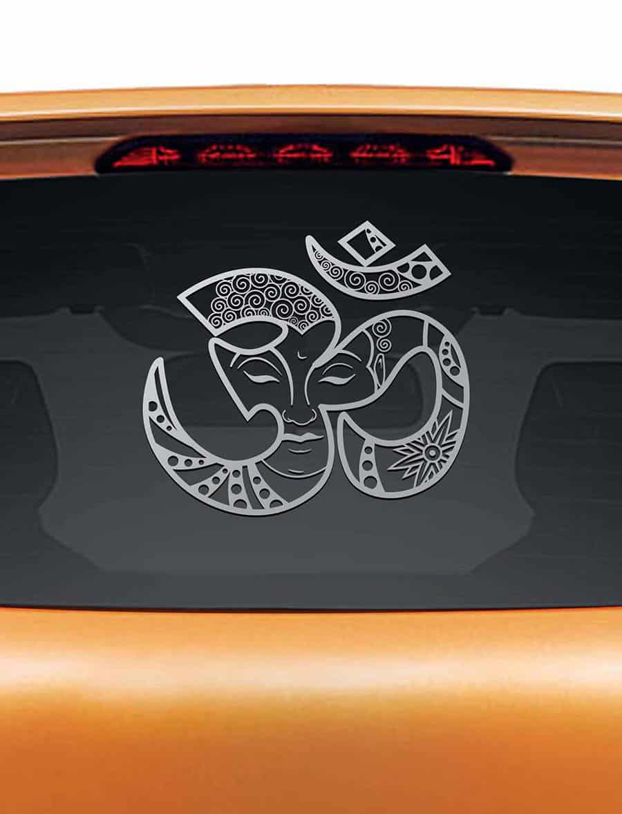 Om Buddha Car Rear Glass Sticker