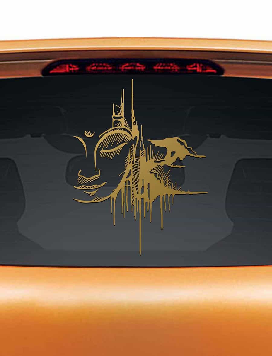 Urban Buddha Car Rear Glass Sticker