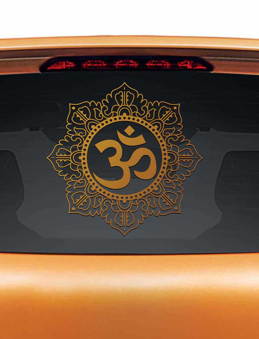 Artistic Om Car Rear Glass Sticker