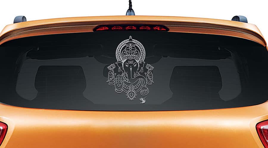Ganesha Face Car Rear Glass Sticker