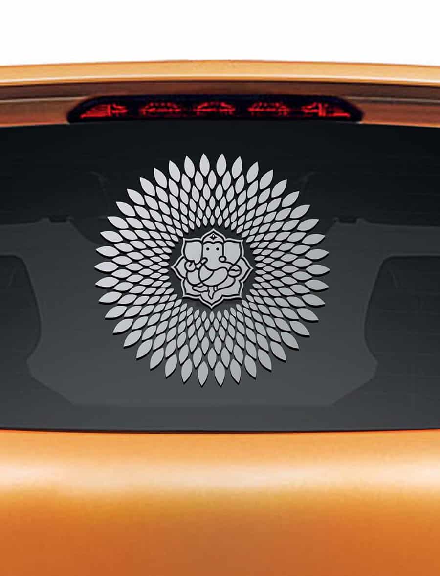 Radiant Ganesha Car Rear Glass Sticker