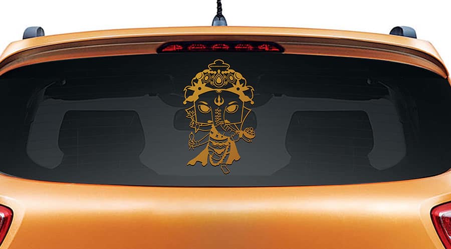 Super Ganesha Car Rear Glass Sticker