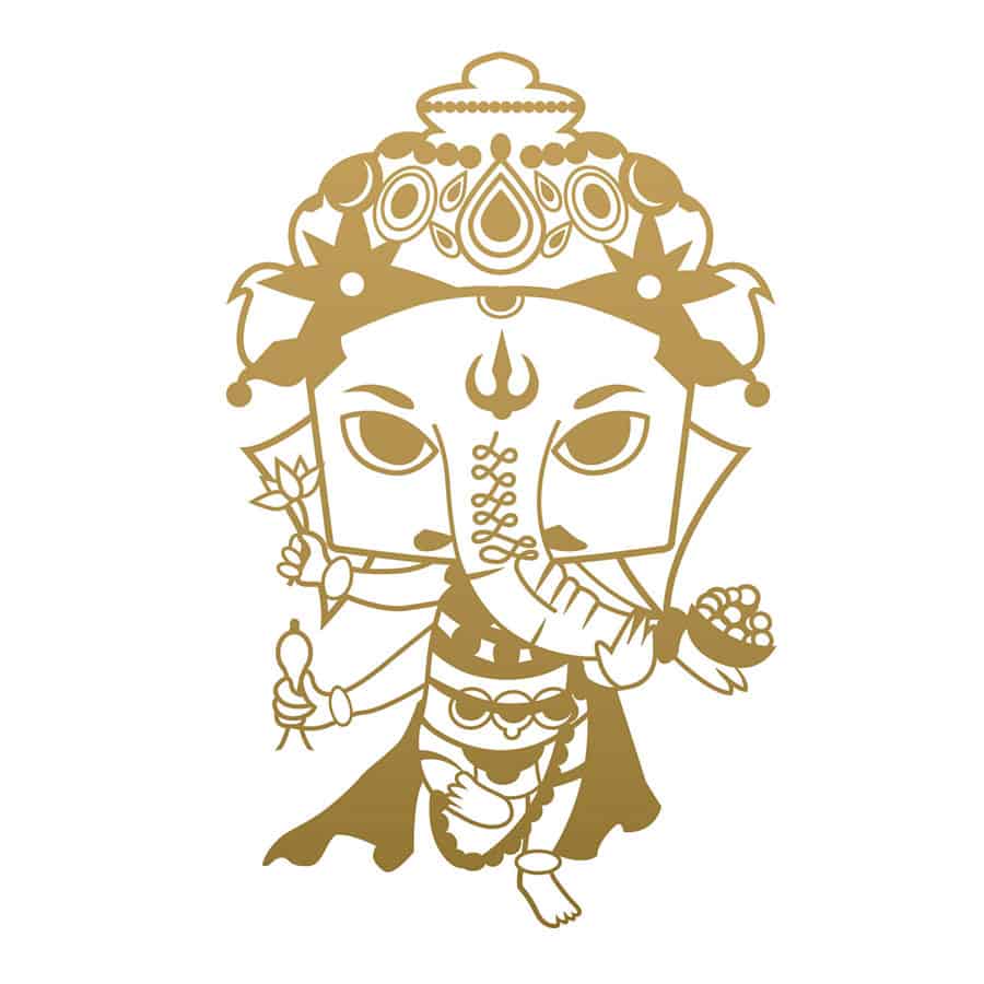 Super Ganesha Car Rear Glass Sticker