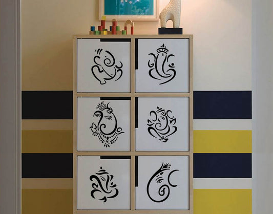 Mini Ganesha Set of 6 Wall Sticker