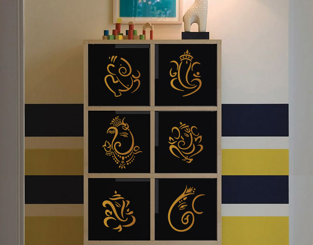 Mini Ganesha Set of 6 Wall Sticker