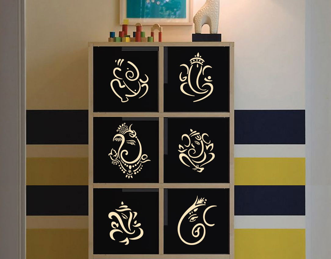 Mini Ganesha Set of 6 Wall Sticker