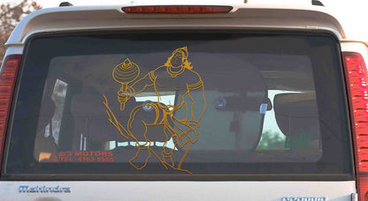 Mighty Hanuman Car Rear Glass Sticker