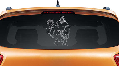 Mighty Hanuman Car Rear Glass Sticker