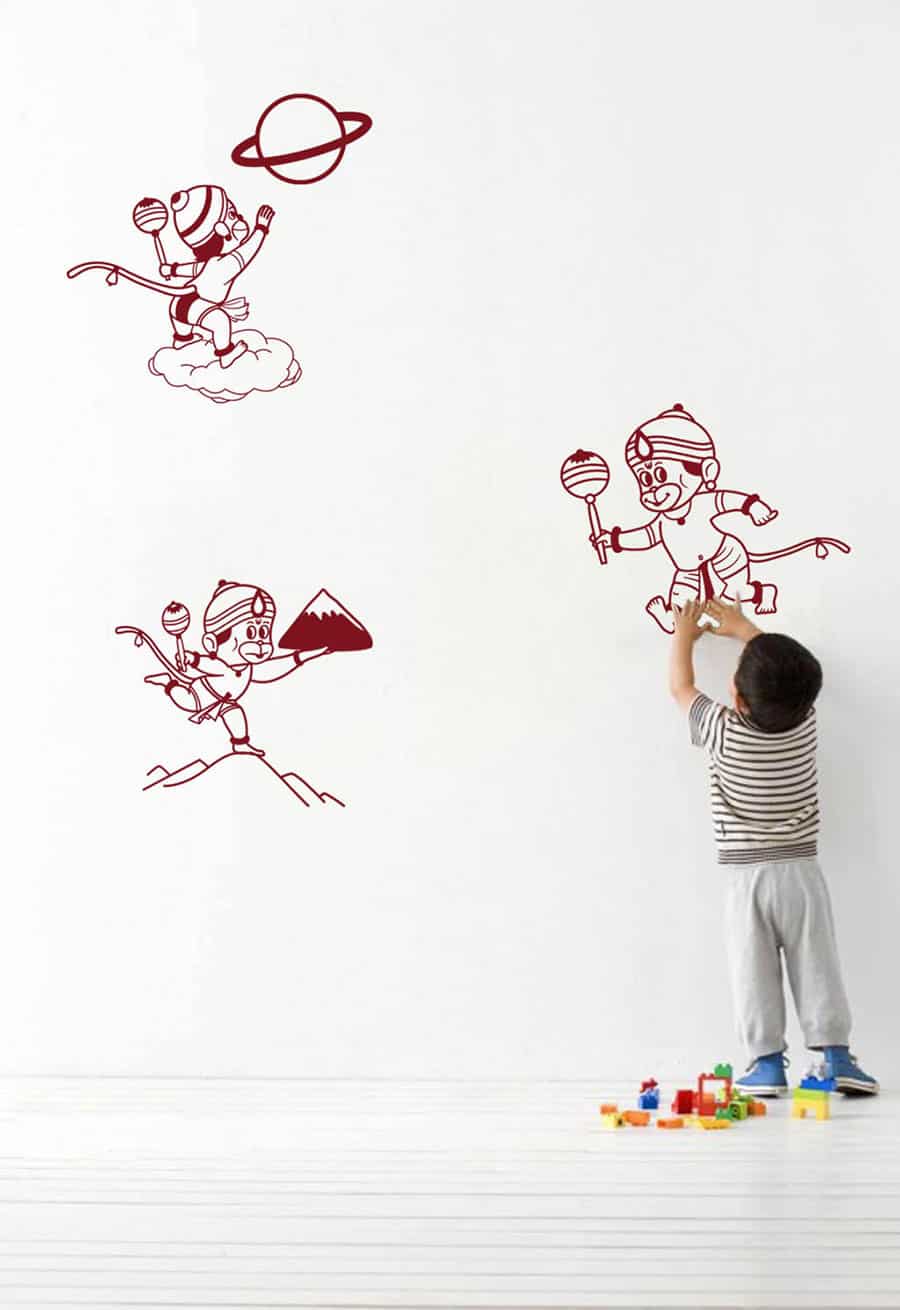 Bala Hanuman Set of 3 Series Wall Sticker