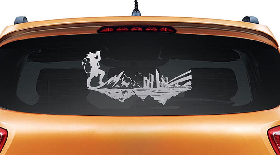 Lord Hanuman Car Rear Glass Sticker