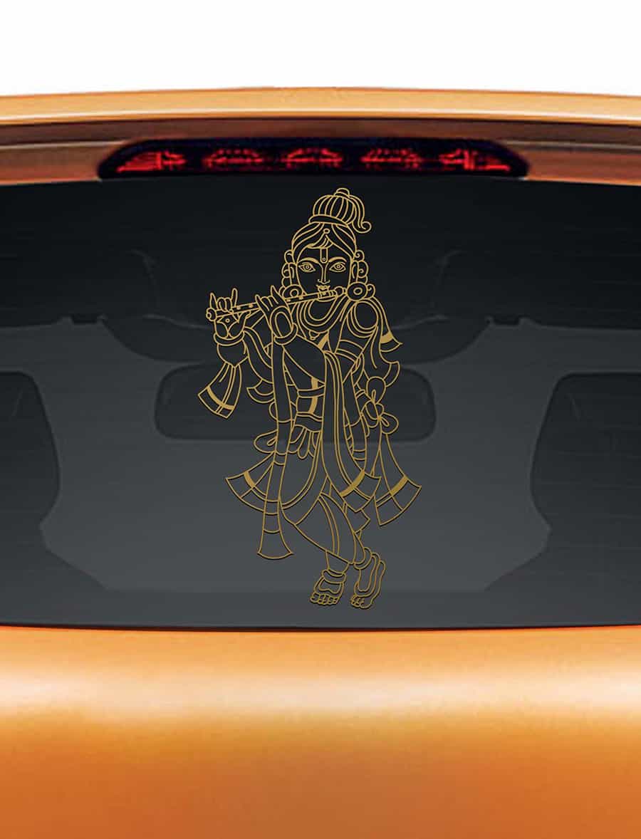 Elegant Krishna Car Rear Glass Sticker