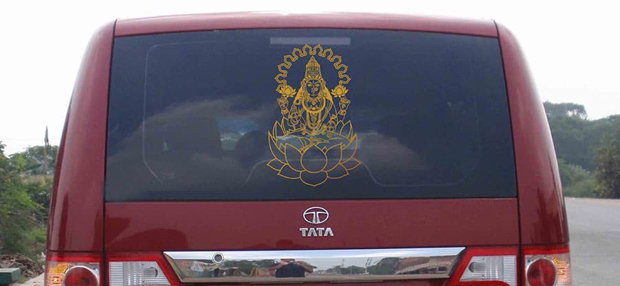 Goddess Lakshmi Car Rear Glass Sticker