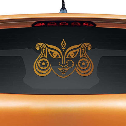 Durga Devi Face Car Rear Glass Sticker