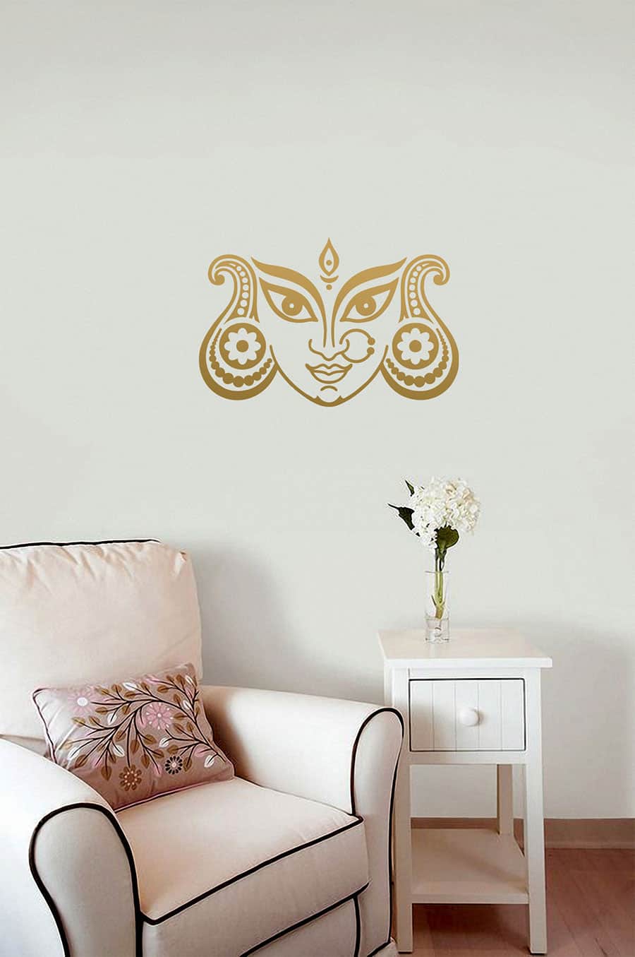 Durga Devi Face Wall Sticker