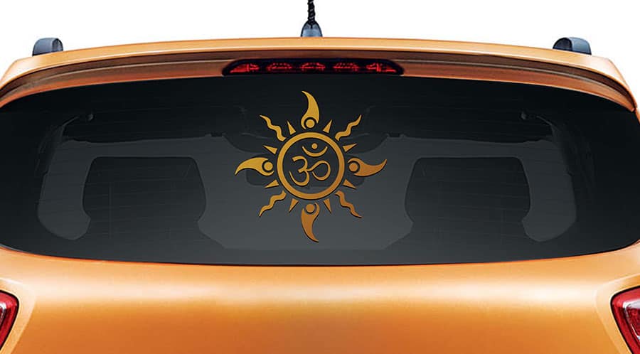 Om Sun Tattoo Car Rear Glass Sticker