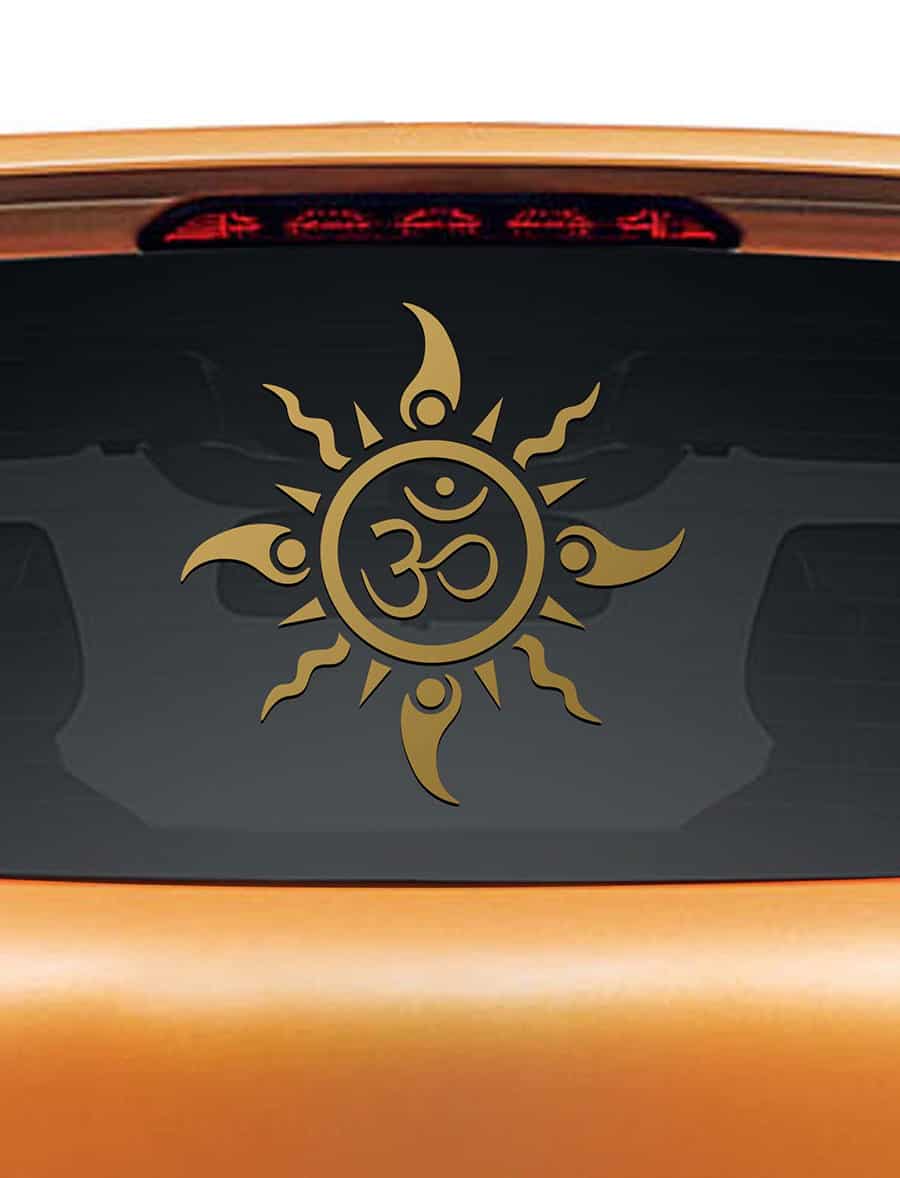 Om Sun Tattoo Car Rear Glass Sticker