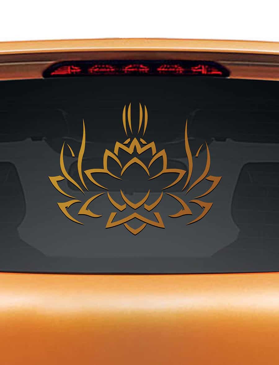 Tribal Lotus Car Rear Glass Sticker