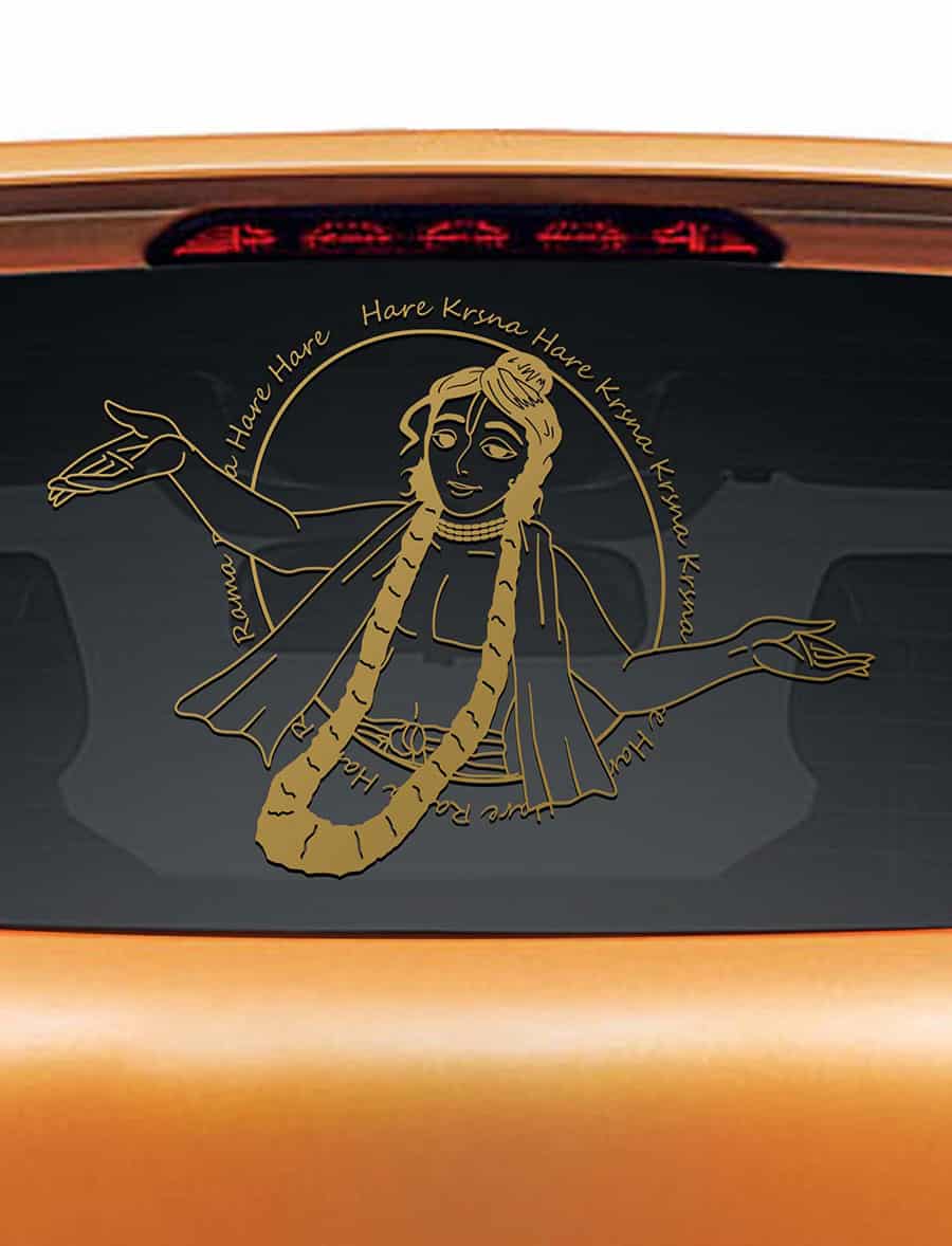 Chant Hare Krishna Car Rear Glass Sticker