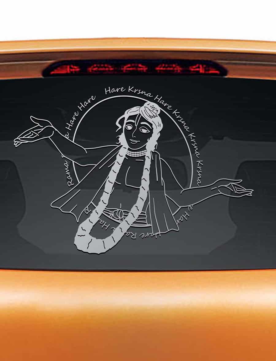 Chant Hare Krishna Car Rear Glass Sticker