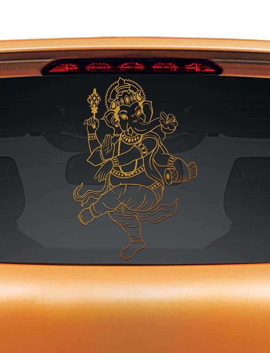 Dancing Ganesha Car Rear Glass Sticker – WallDesign