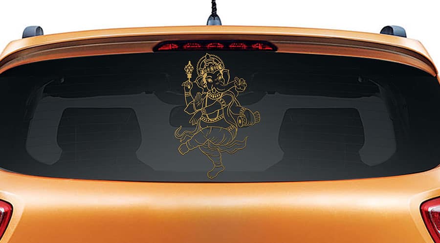 Dancing Ganesha Car Rear Glass Sticker