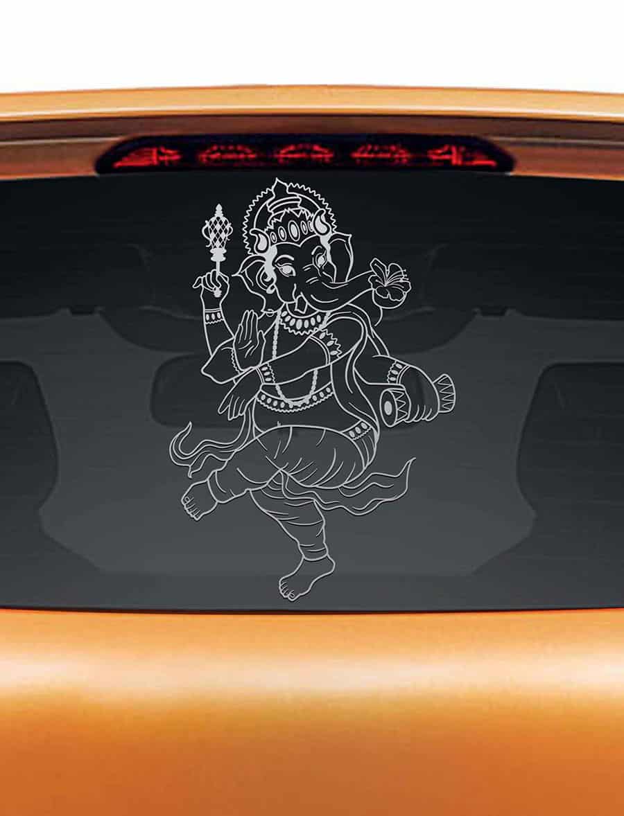 Dancing Ganesha Car Rear Glass Sticker