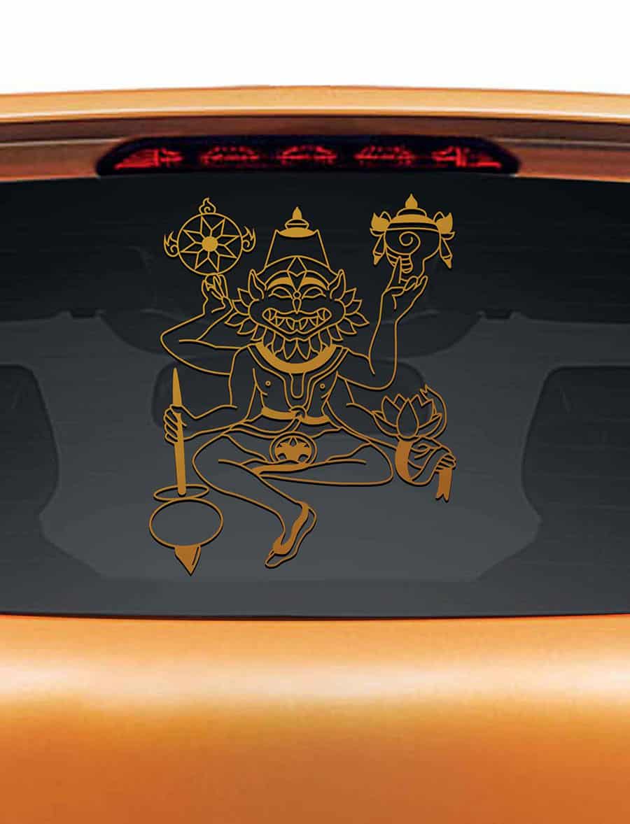 Narasimha Deva Car Rear Glass Sticker