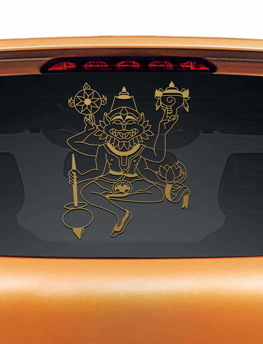 Narasimha Deva Car Rear Glass Sticker